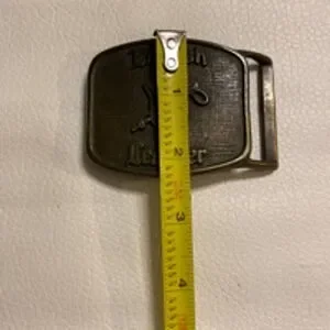 English Leather Belt Buckle Brown Gold 2.25"x1.75"