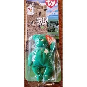 Erin The Bear 1999‎ McDonald's Beanie Baby With 2 tush tag Error Rare Vintage