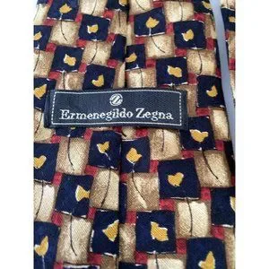 Ermenegildo Zegna Vintage Abstract‎ Floral Tulip Silk Neck Tie Made In Italy EUC