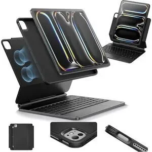 ESR iPad Pro 11 Inch Case w Keyboard (M4 2024) iPad Pro 11 (5th Gen) New Black