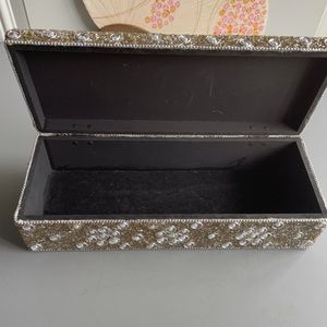 EUC Decorative Silver Bead Keepsake Box