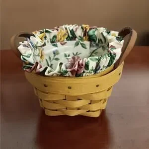 EUC Longaberger Thyme Basket Garden Splender Liner and Protector