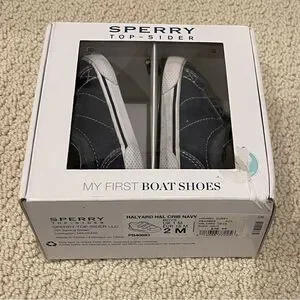 EUC Sperry HALYARD Boys CRIB Shoes Sz. 2M NAVY
