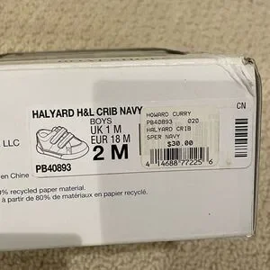 EUC Sperry HALYARD Boys CRIB Shoes Sz. 2M NAVY