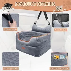Euhams Memory Foam Elevated Booster Pet Car Seat W/ Washable Cover NWT