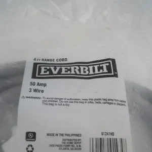 Everbilt 4 Ft. 6/8 3-Wire Electric Range Plug Gray 61241HD 50 Amp