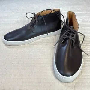 Express Men’s Brown Faux Leather Lace Up Round Toe Chukka Ankle Boots Size 9
