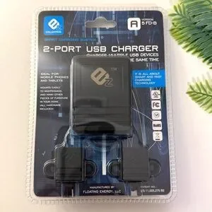 EZ Collection 2-Port USB Multiple Device Charger NWT