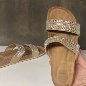 F&F Cork Sandals Kewels Embelished Women’s Size 38EU 7.5US