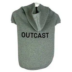 Fabdog hooded 'outcast' sweatshirt velcro close strip harness hook opening Sz XL