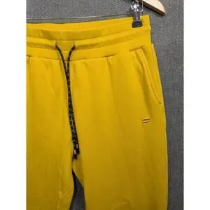 Fabletics Joggers Mens Small Postgame Sweatpants Drawsting Gold Pull On Lounge