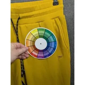 Fabletics Joggers Mens Small Postgame Sweatpants Drawsting Gold Pull On Lounge