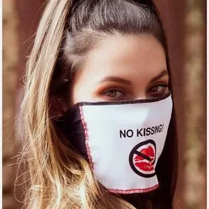 Face/ Neck Bandana Reversable- Black/ Red Lips
