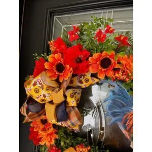 Fall Rooster Wreath Autumn Wreath Farmhouse Wreath