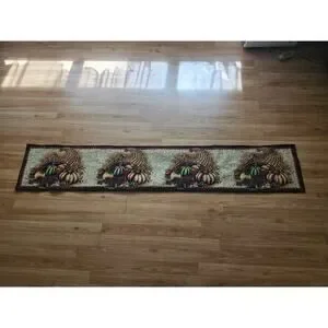 Fall Tapestry Table Runner Pumpkins Cornucopia Autumn Harvest Thanksgiving 71x13