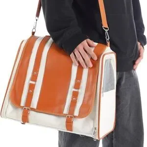 Faux Leather Soft Sided Retro Style Pet/cat Carrier NWT. For Cats Up To 22 Lbs