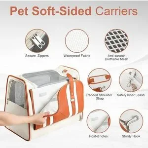 Faux Leather Soft Sided Retro Style Pet/cat Carrier NWT. For Cats Up To 22 Lbs