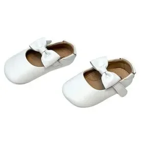 FELIX & FLORA White Bow Mary Jane Shoes - Baby Girl 12-18 Months