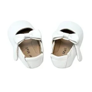 FELIX & FLORA White Bow Mary Jane Shoes - Baby Girl 12-18 Months