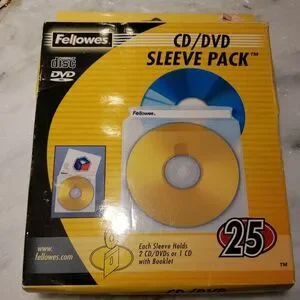 Fellowes CD/DVD Sleeve Pack Double Sided 25 Pack