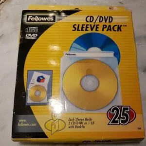 Fellowes CD/DVD Sleeve‎ Pack Double Sided 25 Pack