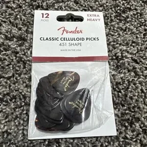Fender 451 Classic Celluloid Guitar Picks SHELL - EXTRA HEAVY 12-Pack (Dozen)