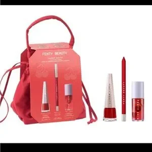 FENTY CHERRY MOUTH 3-PIECE LIP SET + POUCH &