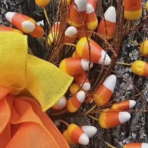 Festive Orange And Yellow Candy Corn Wreath