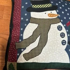 Festive Snowman Holiday Decorative Throw Pillow 17” X 15.5” Approx