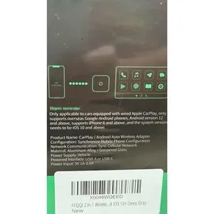 FFQQI 2 In 1 Wireless CarPlay Android Auto Adapter New In Box