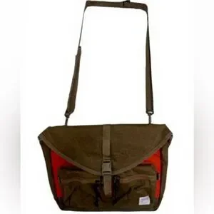 Filson Surveyor Messenger Bag - Khaki & Orange Rugged Style