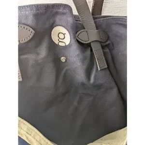 Filson Vintage Two Tone Tote Bag Canvas Green Navy W Pockets **Distressed Stains