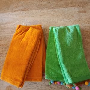 FINGERTIP TOWEL SET (2) - Orange/Pink 