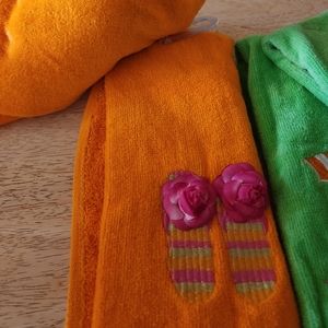 FINGERTIP TOWEL SET (2) - Orange/Pink 