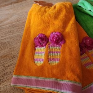 FINGERTIP TOWEL SET (2) - Orange/Pink 