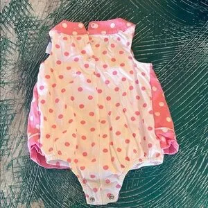 First Impressions Pink Polka Dot Diaper Cover With Bow
