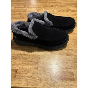 FitVille Recovery Orthopedic Suede Comfort Slipper Slip-On Black Diabetic 13W