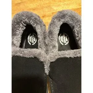 FitVille Recovery Orthopedic Suede Comfort Slipper Slip-On Black Diabetic 13W