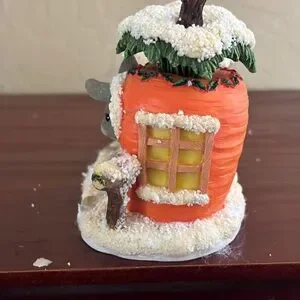 Fitz And Floyd Charming Tales Mouse Rabbit Christmas Village Carrot Acorn