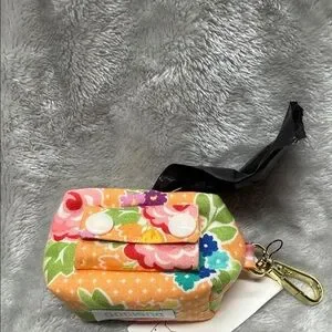 Floral Dog Waste Bag Holder - Orange
