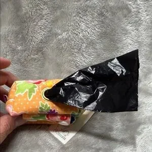 Floral Dog Waste Bag Holder - Orange