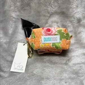 Floral Dog Waste Bag Holder - Orange