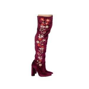Floral Over The Knee Boots