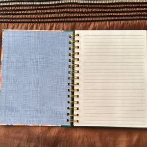 Floral Spiral Notebook With Green Accent