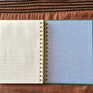 Floral Spiral Notebook With Green Accent