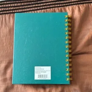 Floral Spiral Notebook With Green Accent