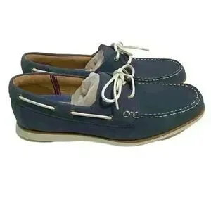 Florsheim Boat Shoes Men’s 13W Navy Nubuck OrthoLite Leather Supportive Durable