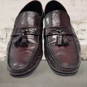 Florsheim Dress Casual Slip-on Tassel Loafers Burgundy Men's 11 D Leathe…