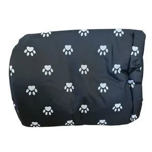 Foldable Insulated Black Pet House With Paw Prints