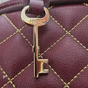Fossil Sherri Burgundy Quilted Laptop Backpack
